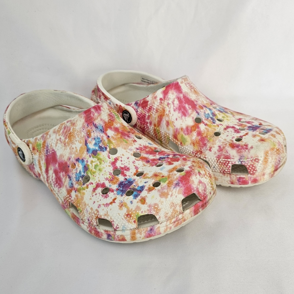 Crocs Classic Tie Dye Clog Colorful Lightweight Slip On 10
